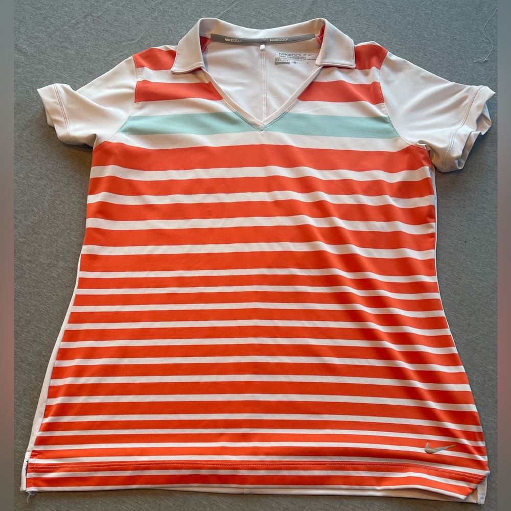 Nike Golf Dri-FIT Shirt in White and Orange